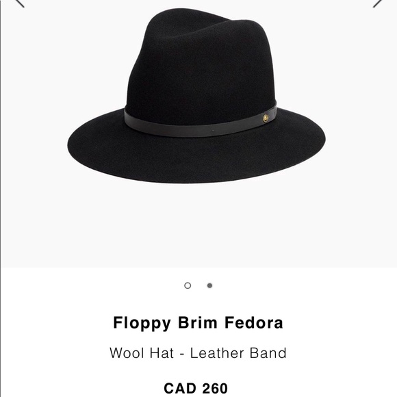 NWOT rag & bone Floppy Brim Fedora Medium Black - Picture 6 of 6